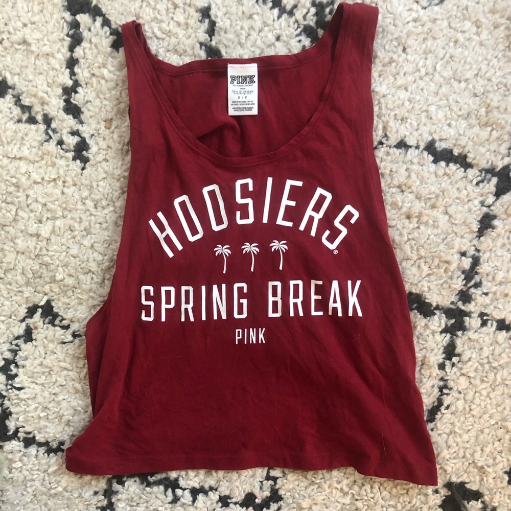 PINK Indiana University Hoosiers Spring Break Crop Tank